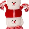 Intratuin Weihnachtsdeko Candyline Schneemann Turm rot / weiß 33 x 24 x 93 cm