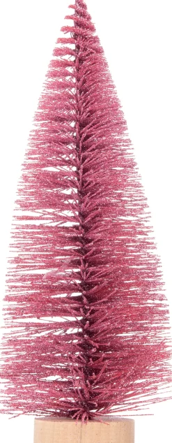 Intratuin Weihnachtsdeko Baum 7 x 7 x 15 cm rosa