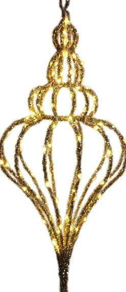 Intratuin Weihnachtsdeko Sem gold mit Beleuchtung D 28 H 62 cm