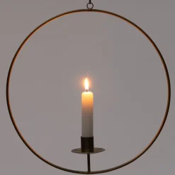 Intratuin Weihnachtsdeko Kerzenständer Tommy gold 38,5 x 6,5 x 38,5 cm