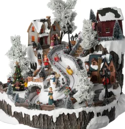 Intratuin Weihnachtsdorf Winterdorf mit Bobbahn 38 x 43,5 x 35 cm