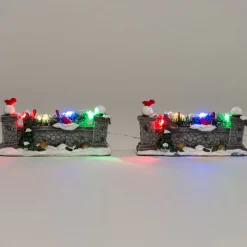 Intratuin Weihnachtsdorf Deko Mauern 9,5 x 3,2 x 4,5 cm 2 St.