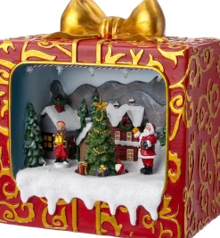 Intratuin Weihnachtsdorf Miniatur Geschenkszene 18,5 x 12,5 x 21,5 cm