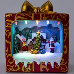 Intratuin Weihnachtsdorf Miniatur Geschenkszene 18,5 x 12,5 x 21,5 cm