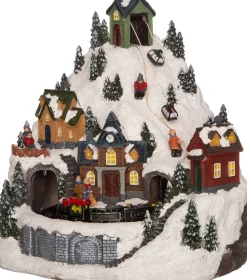 Intratuin Weihnachtsdorf mit Skipiste und Zug 23,5 x 20,8 x 24 cm