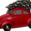 Intratuin Weihnachtsdorf Auto Beetle mit Weihnachtsbaum rot 11 x 5,3 x 7 cm