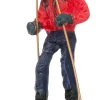 Intratuin Weihnachtsdorf Figur Mädchen mit Ski 4 x 2,2 x 6 cm