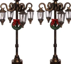 Intratuin Weihnachtsdorf Laterne mit Kranz 5 x 5 x 12 cm 2 St.