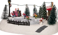 Intratuin Weihnachtsdorf Miniatur-Schlittschuhbahn 29 x 21 x 13,5 cm
