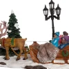 Intratuin Weihnachtsdorf-Miniatur Rentier mit Schlitten 18,5 x 9 x 12 cm