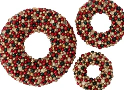 Intratuin Weihnachtskranz Trevi rot / grün / gold D 25 H 6 cm