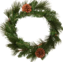 Intratuin Weihnachtskranz Fichte mit Tannenzapfen D 30 cm grün