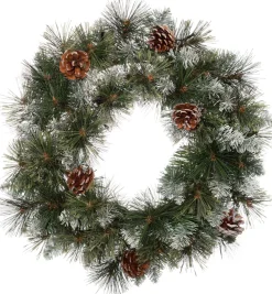 Intratuin Weihnachtskranz beschneit D 45 H 12 cm mit 20 LEDs warmweiß