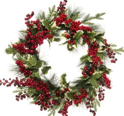 Intratuin Weihnachtskranz rot Stechpalme und Beeren D 50 cm