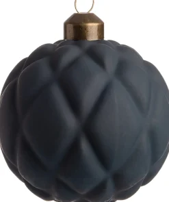 Intratuin Weihnachtskugel Loches Rauten groß dunkelblau matt D 8 cm