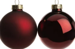 Intratuin Weihnachtskugeln dunkelrot matt und glänzend D 6 cm 10 St.