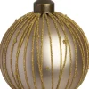 Intratuin Weihnachtskugel Endy creme / gold Linien D 8 cm