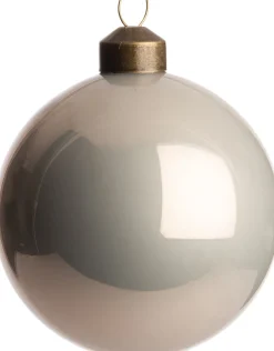 Intratuin Weihnachtskugel Caudry hellgrau glänzend D 8 cm