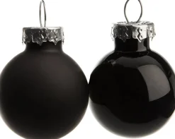 Intratuin Weihnachtskugeln schwarz matt und glänzend D 2,5 cm 24 St.