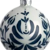 Intratuin Weihnachtskugel Kirkham Blatt weiß / blau D 8 cm
