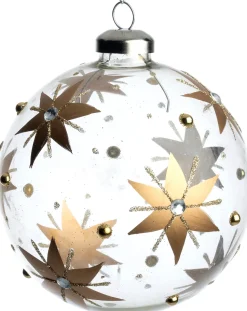 Intratuin Weihnachtskugel Mallaig transparent / gold D 8 cm