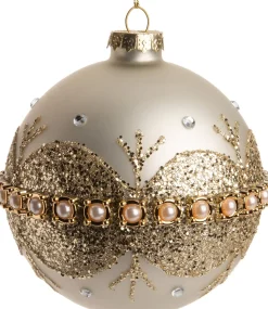 Intratuin Weihnachtskugel Tammy weiß D 8 H 8 cm