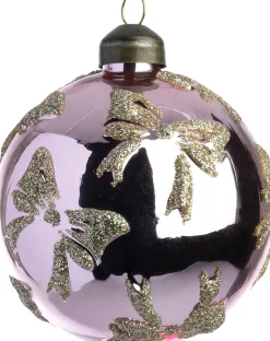 Intratuin Weihnachtskugel Bo Schleifchen rosa / gold D 8 cm