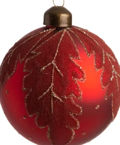Intratuin Weihnachtskugel Olivet rot D 8 cm