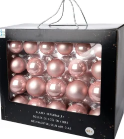 Intratuin Weihnachtskugeln rosa matt und glänzend D 5/6/7 cm 42 St.