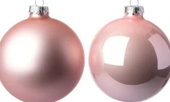 Intratuin Weihnachtskugeln rosa matt und glänzend D 5/6/7 cm 42 St.