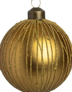 Intratuin Weihnachtskugel Endy gold Linien D 8 cm