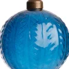 Intratuin Weihnachtskugel Laon Relief blau transparent D 8 cm