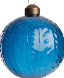 Intratuin Weihnachtskugel Laon Relief blau transparent D 8 cm