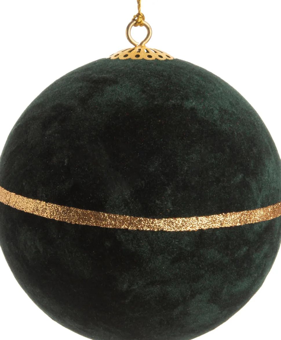 Intratuin Weihnachtskugel Faie mit Streifen grün D 10 cm