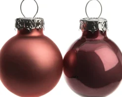 Intratuin Weihnachtskugeln dunkelrosa matt und glänzend D 2,5 cm 24 St.