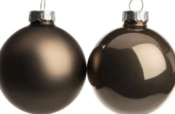 Intratuin Weihnachtskugeln grau matt und glänzend D 6 cm 10 St.