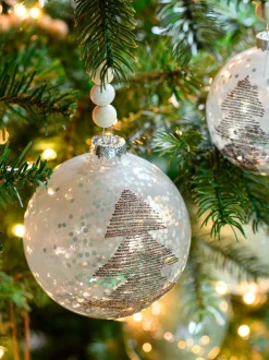 Intratuin Weihnachtskugel Bentford D 8 cm transparent / grün