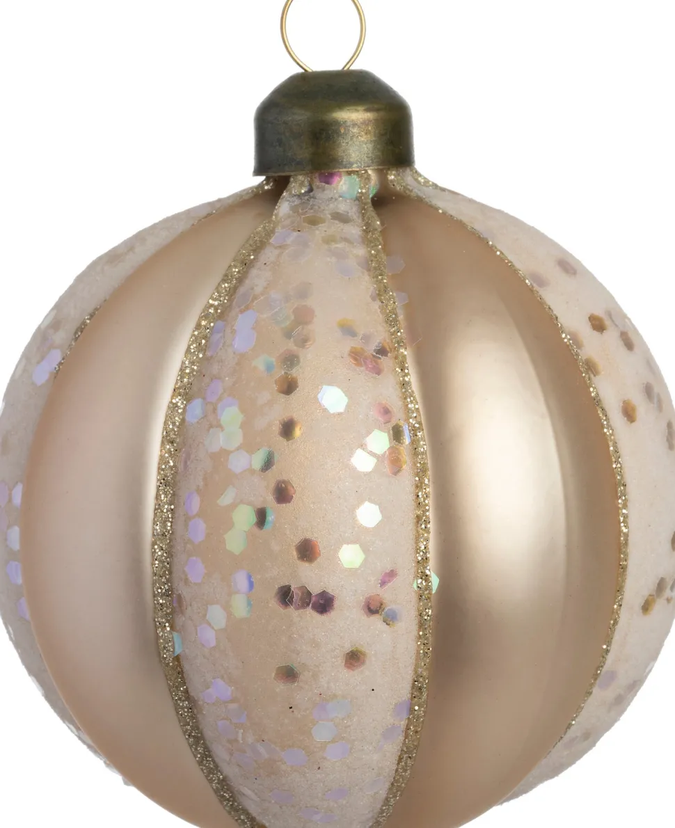 Intratuin Weihnachtskugel Arigna Glitter beige geometrisch D 8 cm