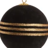 Intratuin Weihnachtskugel Gem mit Streifen schwarz D 10 cm