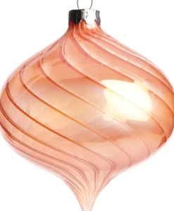Intratuin Weihnachtskugel Zwiebelform Lodeve rosa D 10 cm