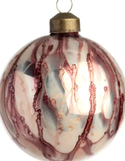 Intratuin Weihnachtskugel Dunquin weiß / bordeaux D 8 cm