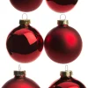 Intratuin Weihnachtskugeln rot matt und glänzend D 5/6/7 cm 42 St.