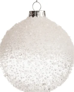 Intratuin Weihnachtskugel Carley weiß D 8 H 8 cm