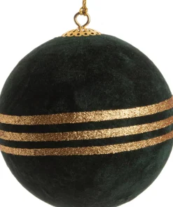 Intratuin Weihnachtskugel Gem mit Streifen grün D 8 cm