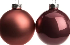 Intratuin Weihnachtskugeln dunkelrosa matt und glänzend D 7 cm 8 St.