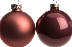 Intratuin Weihnachtskugeln dunkelrosa matt und glänzend D 8 cm 6 St.