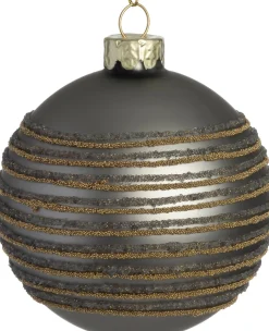 Intratuin Weihnachtskugel Rathdrum grau D 8 cm