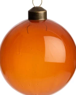 Intratuin Weihnachtskugel Ballots orange transparent D 8 cm