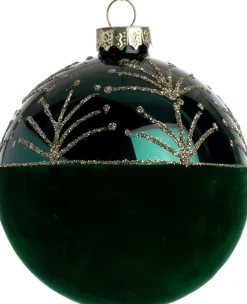 Intratuin Weihnachtskugel Ampthill dunkelgrün D 8 cm