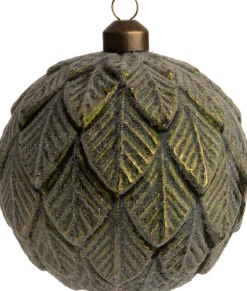Intratuin Weihnachtskugel Harlow Blätter grün D 10 cm